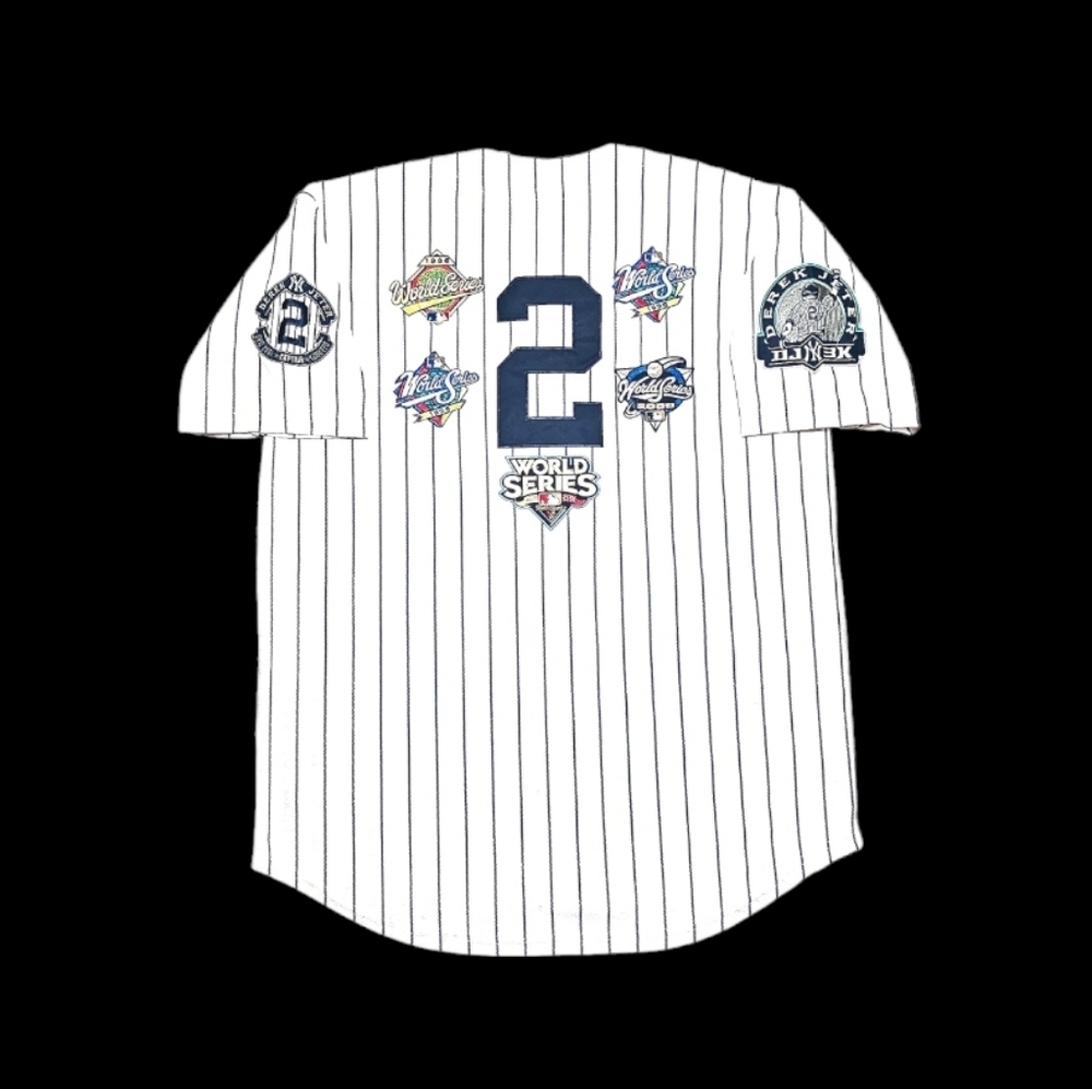 Derek Jeter Jersey New York Yankees World Series Throwback Jersey Stitched NEW❤️
